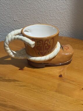 Vintage Carnation Coffee Mate Ceramic Cowboy Boot Mug